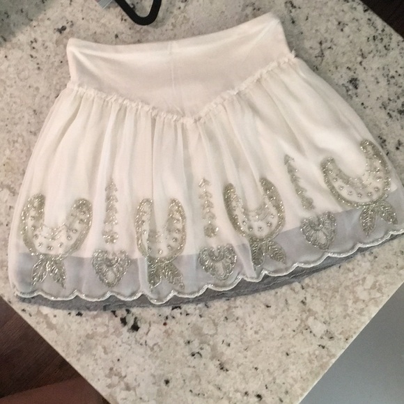 Free People Dresses & Skirts - Like NEW! Free People embellished sheer skirt!